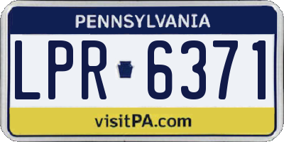 PA license plate LPR6371