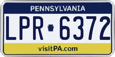 PA license plate LPR6372