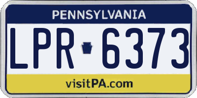 PA license plate LPR6373
