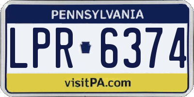 PA license plate LPR6374