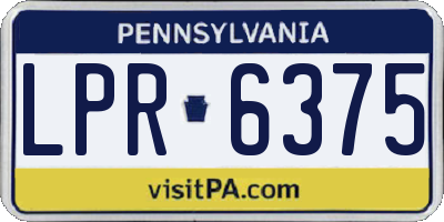 PA license plate LPR6375