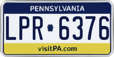 PA license plate LPR6376