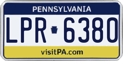 PA license plate LPR6380