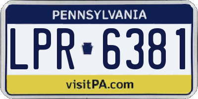 PA license plate LPR6381