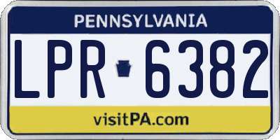 PA license plate LPR6382