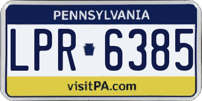 PA license plate LPR6385