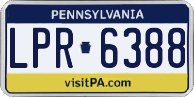 PA license plate LPR6388