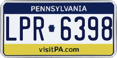 PA license plate LPR6398