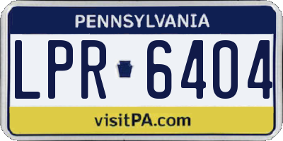 PA license plate LPR6404