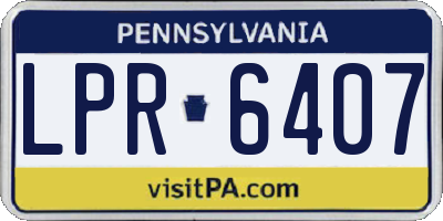 PA license plate LPR6407