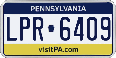 PA license plate LPR6409
