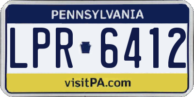 PA license plate LPR6412