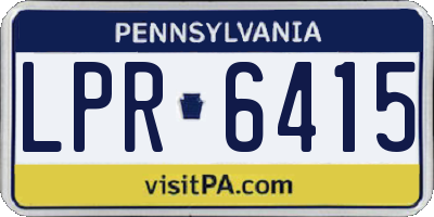 PA license plate LPR6415