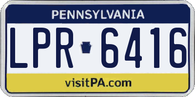 PA license plate LPR6416