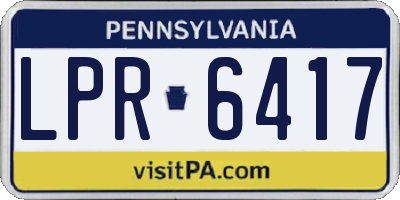 PA license plate LPR6417