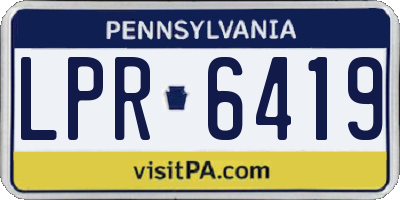 PA license plate LPR6419