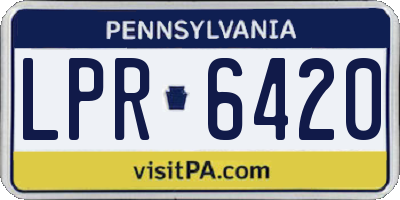 PA license plate LPR6420
