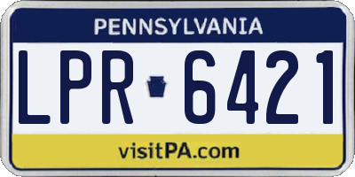 PA license plate LPR6421