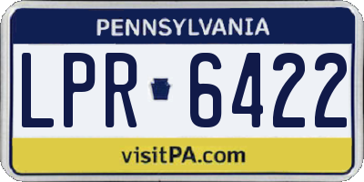 PA license plate LPR6422