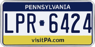 PA license plate LPR6424