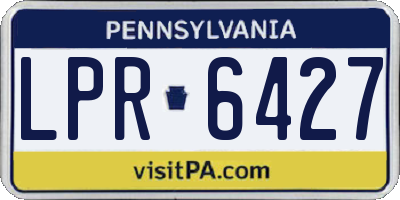 PA license plate LPR6427