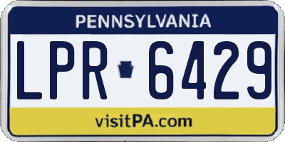 PA license plate LPR6429