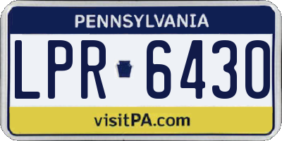 PA license plate LPR6430