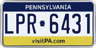 PA license plate LPR6431