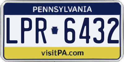 PA license plate LPR6432