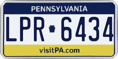 PA license plate LPR6434