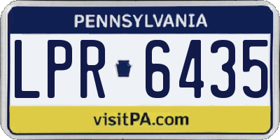 PA license plate LPR6435