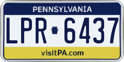 PA license plate LPR6437