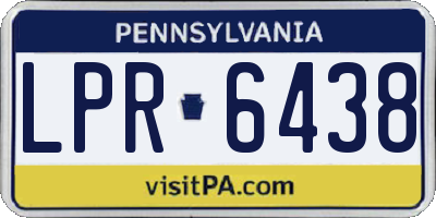 PA license plate LPR6438