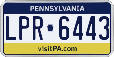 PA license plate LPR6443