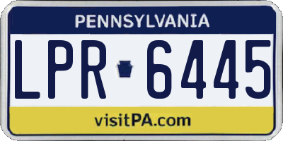 PA license plate LPR6445