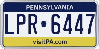 PA license plate LPR6447