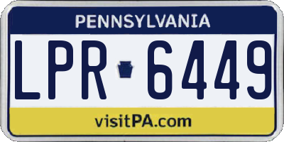 PA license plate LPR6449
