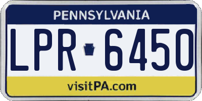 PA license plate LPR6450