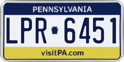 PA license plate LPR6451
