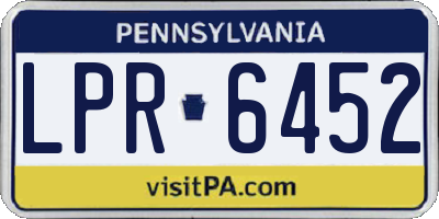 PA license plate LPR6452