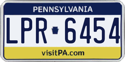 PA license plate LPR6454