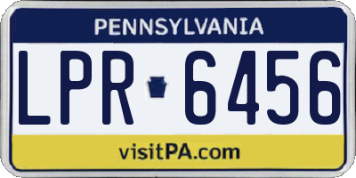 PA license plate LPR6456