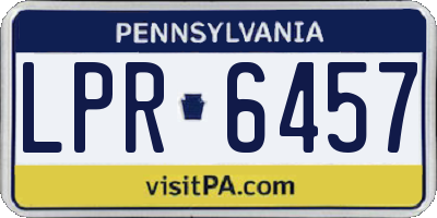 PA license plate LPR6457