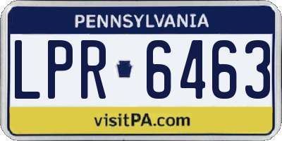 PA license plate LPR6463