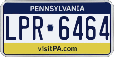 PA license plate LPR6464