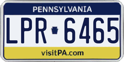 PA license plate LPR6465