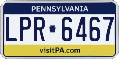 PA license plate LPR6467
