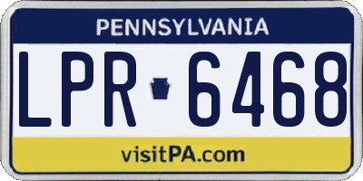 PA license plate LPR6468