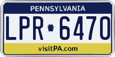 PA license plate LPR6470