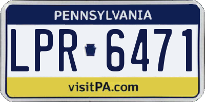 PA license plate LPR6471